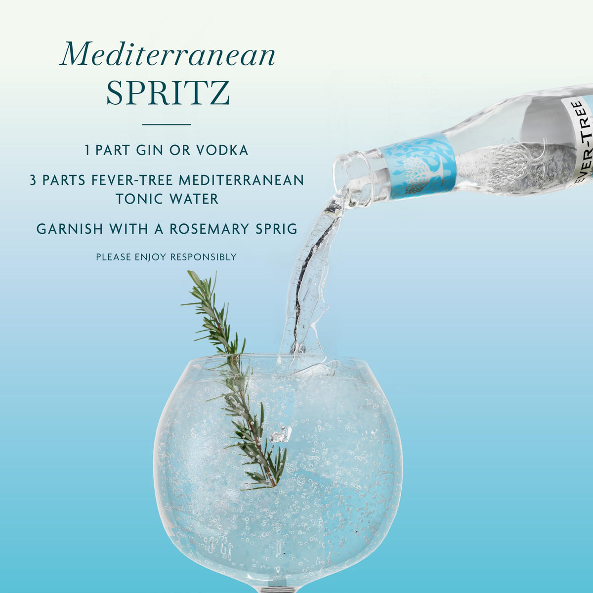 Fever-Tree Mediterranean Tonic Water – Premium Mixer, 24 x 6.8 oz, Naturally Sourced & Non-GMO