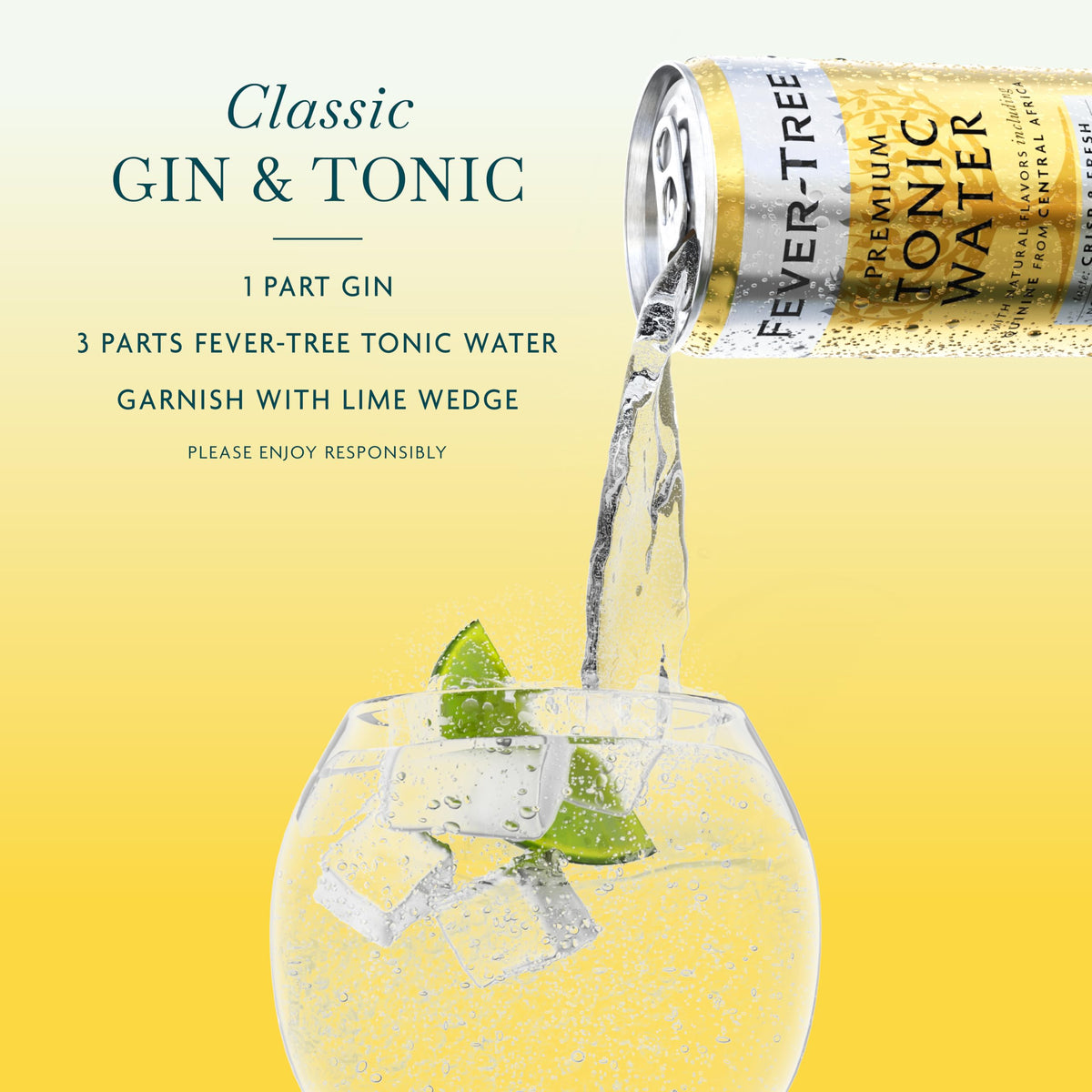Fever-Tree Tonic Water – Premium Mixer for Cocktails & Mocktails, 24 x 5.1 oz, Naturally Sourced, Non-GMO
