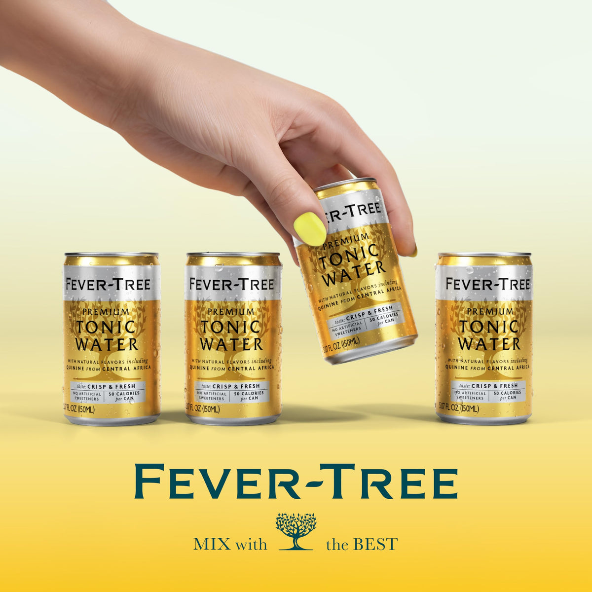 Fever-Tree Tonic Water – Premium Mixer for Cocktails & Mocktails, 24 x 5.1 oz, Naturally Sourced, Non-GMO