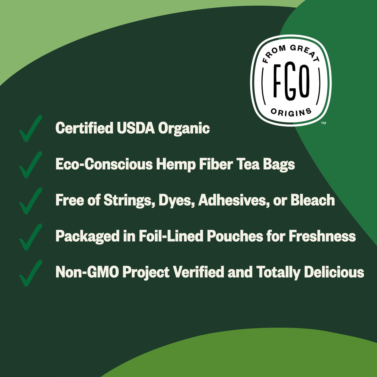 FGO Organic Nettle Leaf Tea – 100 Eco-Friendly Tea Bags, Caffeine Free