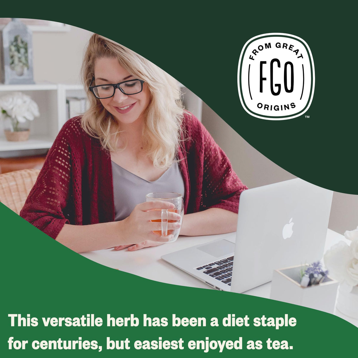 FGO Organic Nettle Leaf Tea – 100 Eco-Friendly Tea Bags, Caffeine Free