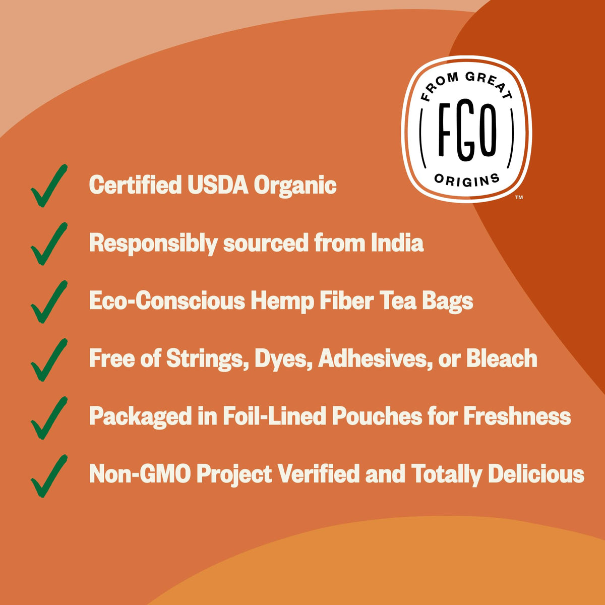 FGO Organic Assam Tea - 100 Count Eco-Conscious Black Tea Bags | Resealable Bag (Pack of 1)