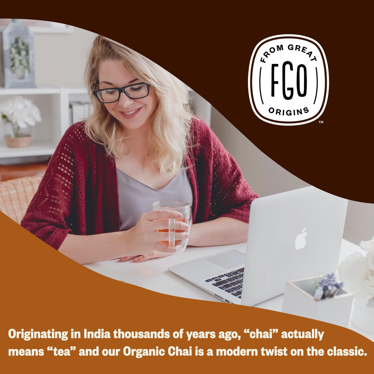 FGO Organic Chai Tea – 100 Eco-Conscious Bags, Resealable Pack (USDA Organic)