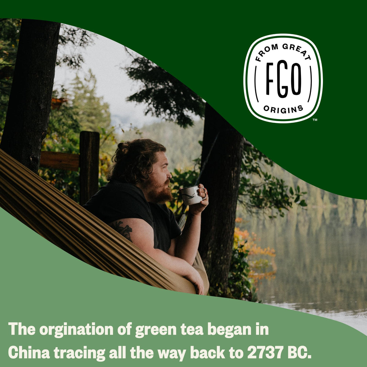 FGO Organic Green Decaf Tea — 100 Count, Caffeine Free, Eco-Conscious Tea Bags