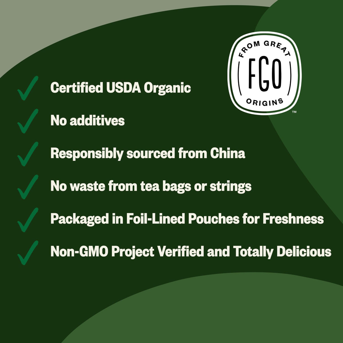 FGO Organic Gunpowder Green Tea – Loose Leaf, 16oz Bulk Resealable Bag (Pack of 1) | USDA Organic