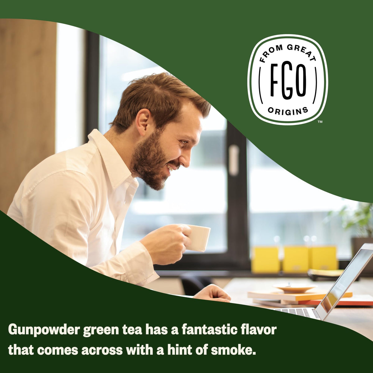 FGO Organic Gunpowder Green Tea – Loose Leaf, 16oz Bulk Resealable Bag (Pack of 1) | USDA Organic