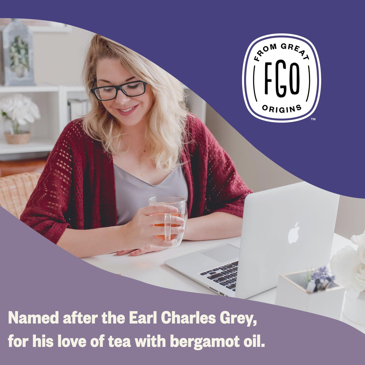 FGO Organic Earl Grey Black Tea – 100 Eco-Conscious Bags, Resealable Pack (Pack of 1)
