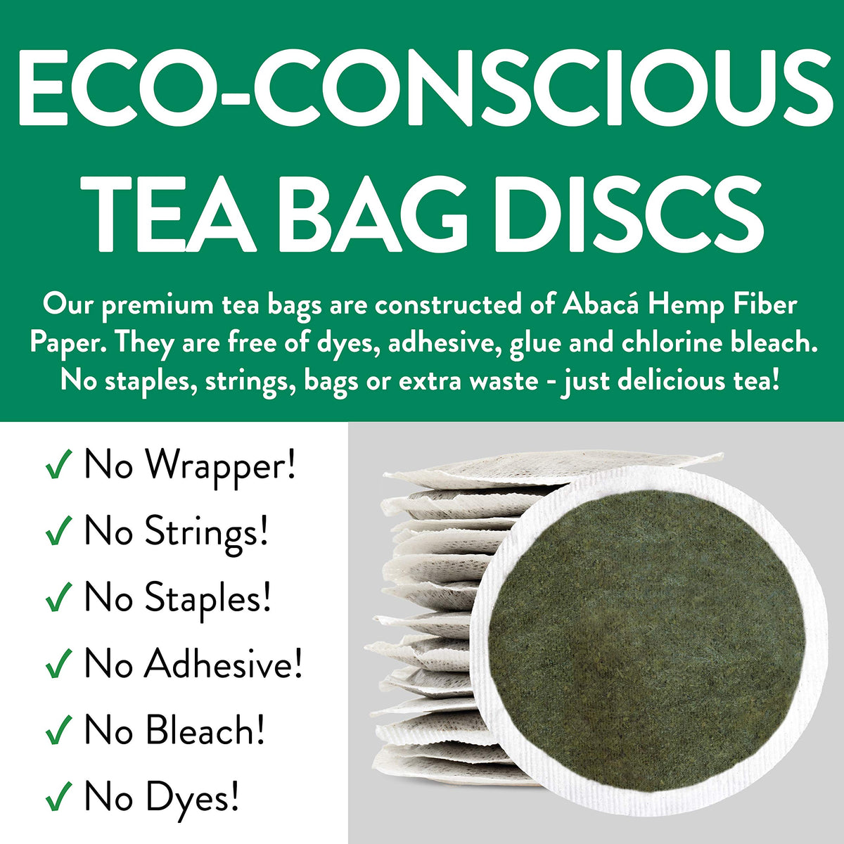 FGO Organic Moringa Tea - 100 Eco-Conscious Tea Bags, Caffeine Free, Resealable Pack (Pack of 1)