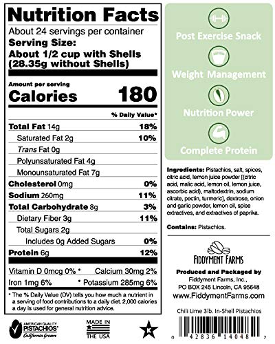 Fiddyment Farms 3lb Chili Lime In-Shell Pistachios | California Grown