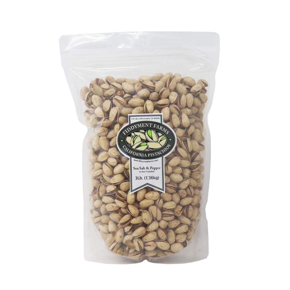 Fiddyment Farms Sea Salt & Pepper In-Shell Pistachios — 3 lb Bag | Gourmet California Pistachios