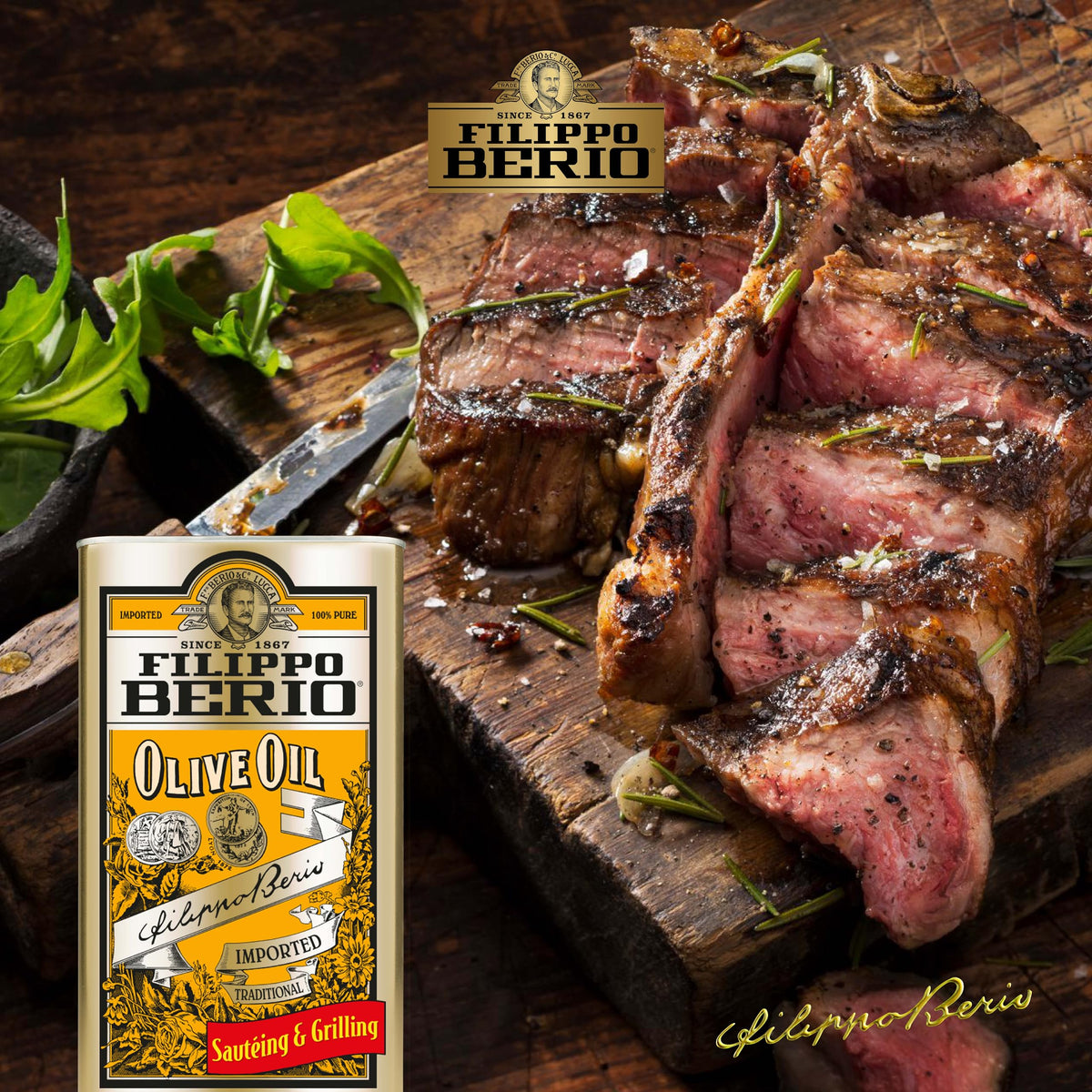Filippo Berio Pure Olive Oil, 101.4 oz Tin – Mild Flavor, Kosher Certified