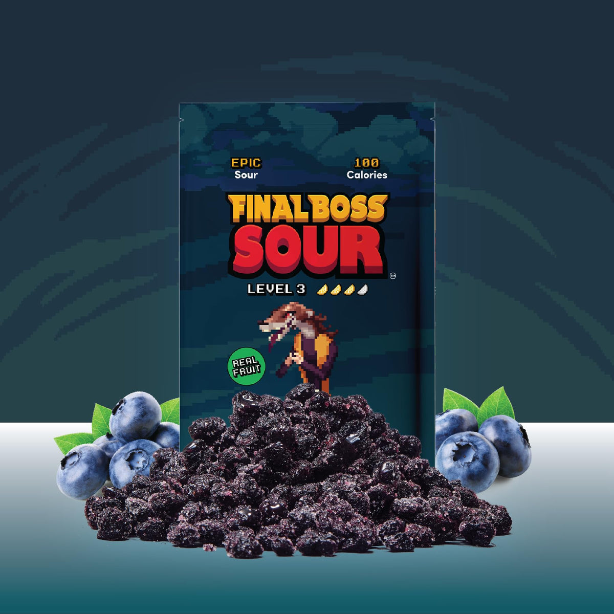 Final Boss Sour Blueberry Level 3 – 10 Pack, Real Dried Fruit, Clean Label