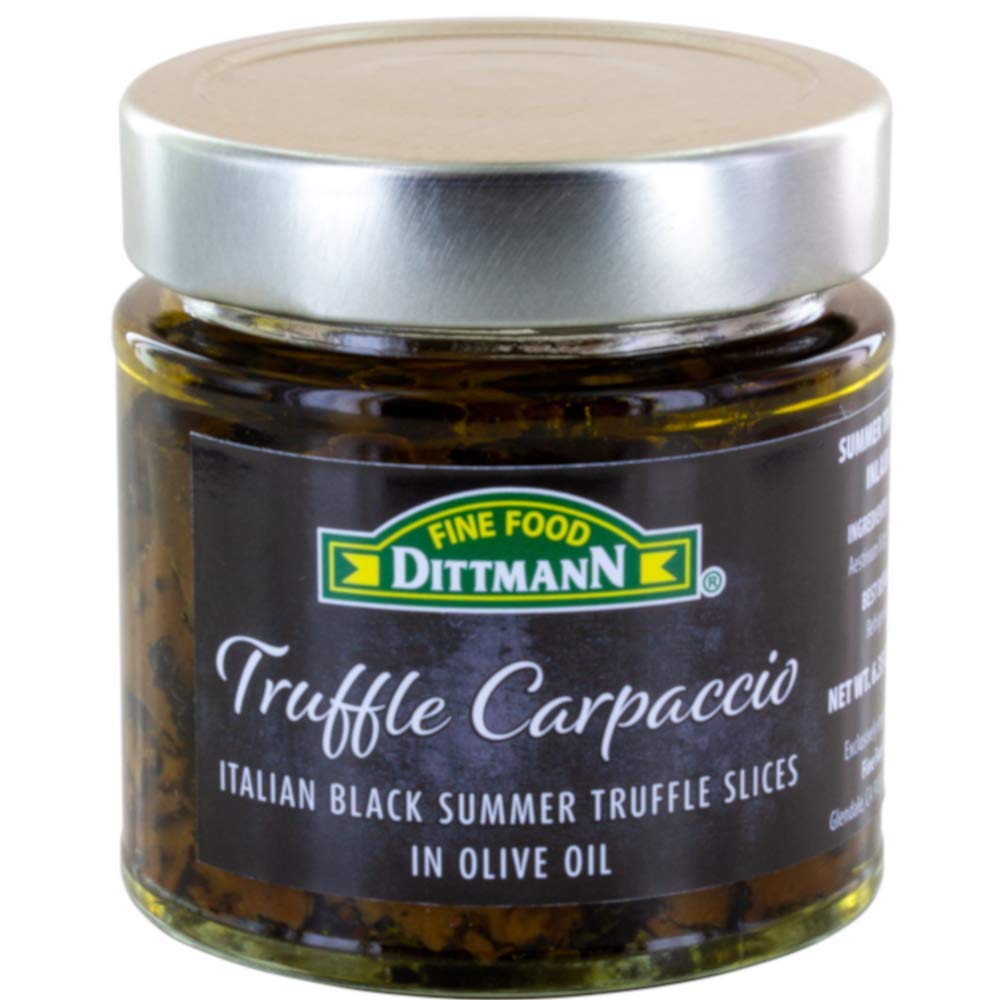 Fine Food Dittmann 100% Italian Black Summer Truffle Carpaccio in Olive Oil – 6.35 oz