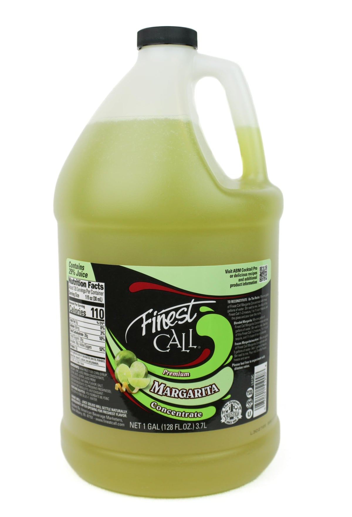 Finest Call Premium Margarita Concentrate Drink Mix – 1 Gallon Bottle (128 Fl Oz)