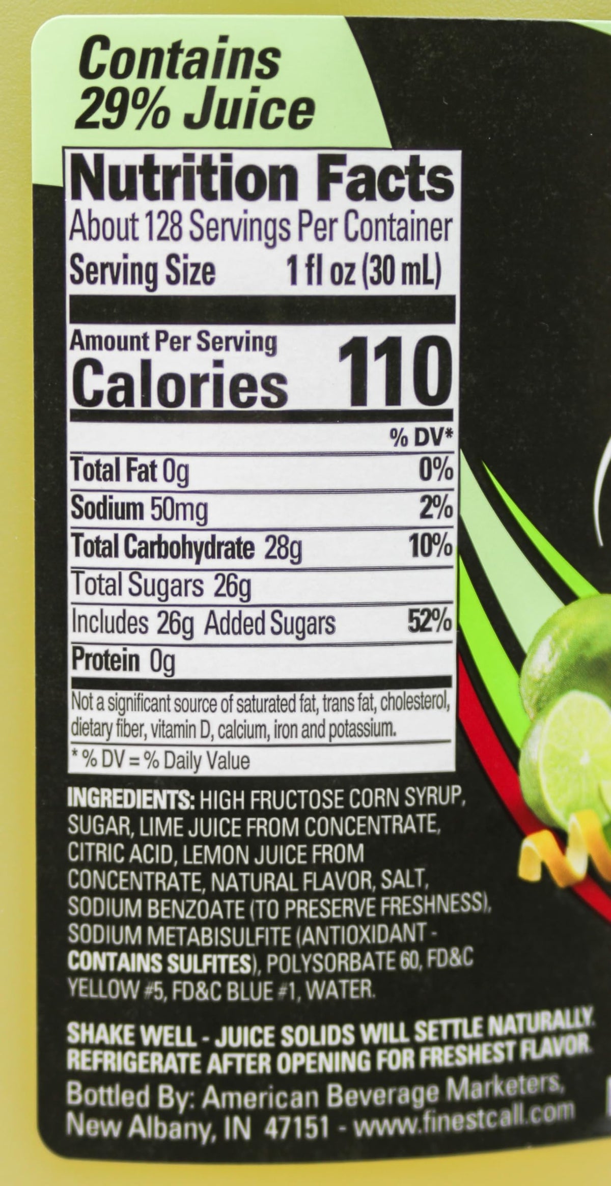 Finest Call Premium Margarita Concentrate Drink Mix – 1 Gallon Bottle (128 Fl Oz)