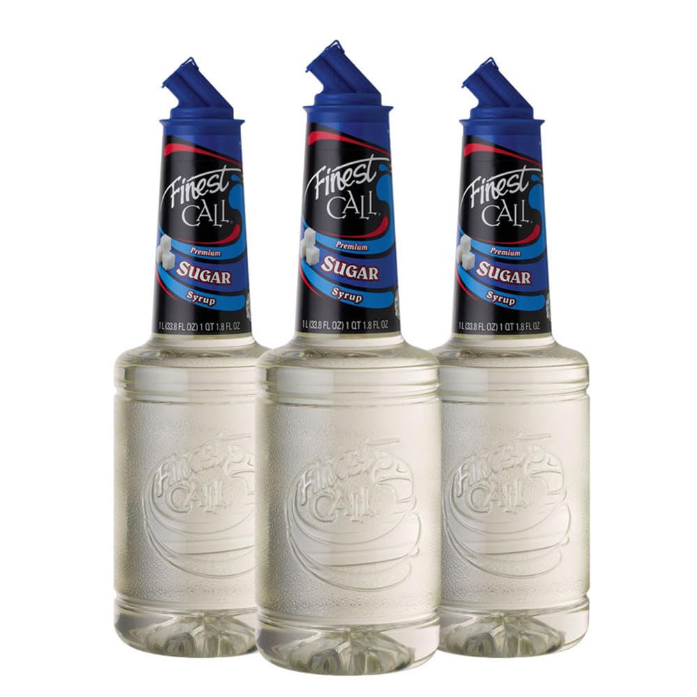 Finest Call Premium Pure Cane Sugar Simple Syrup Mix – 3 x 1L Bottles (33.8 Fl Oz)