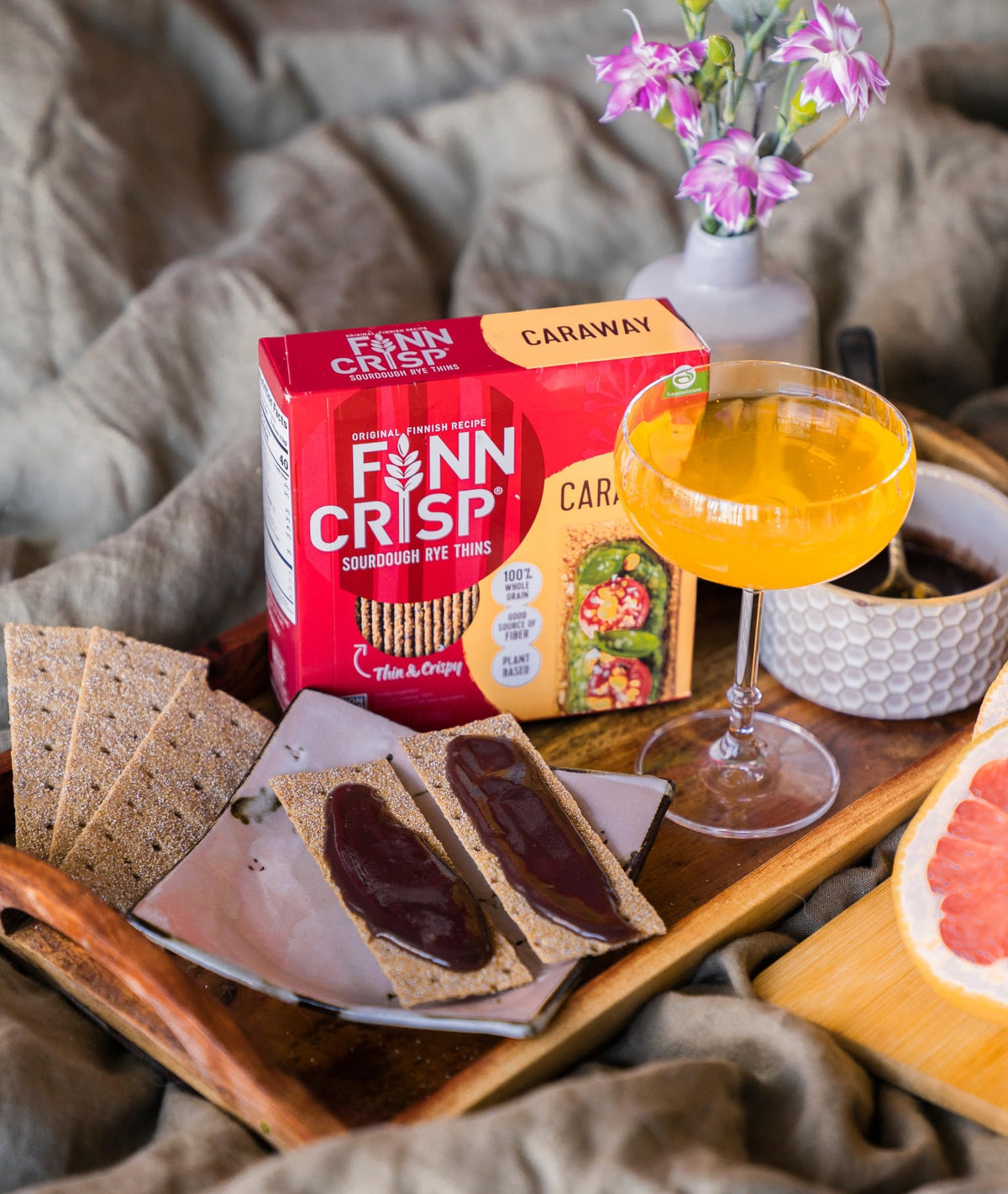 Finn Crisp Caraway Sourdough Rye Thins – 7 oz Boxes (Pack of 9)