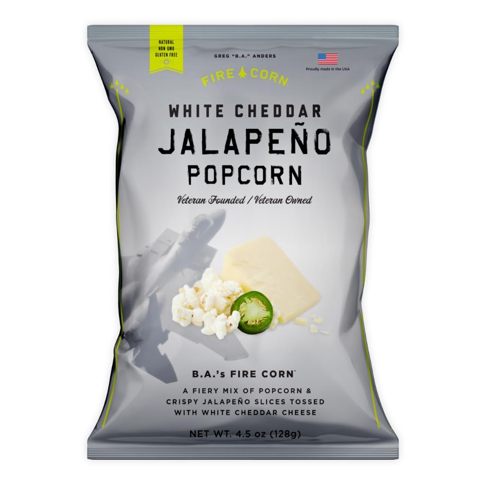 Fire Corn Jalapeño White Cheddar Popcorn – 6-Pack (4.5 oz Each) | Gluten Free & Non-GMO