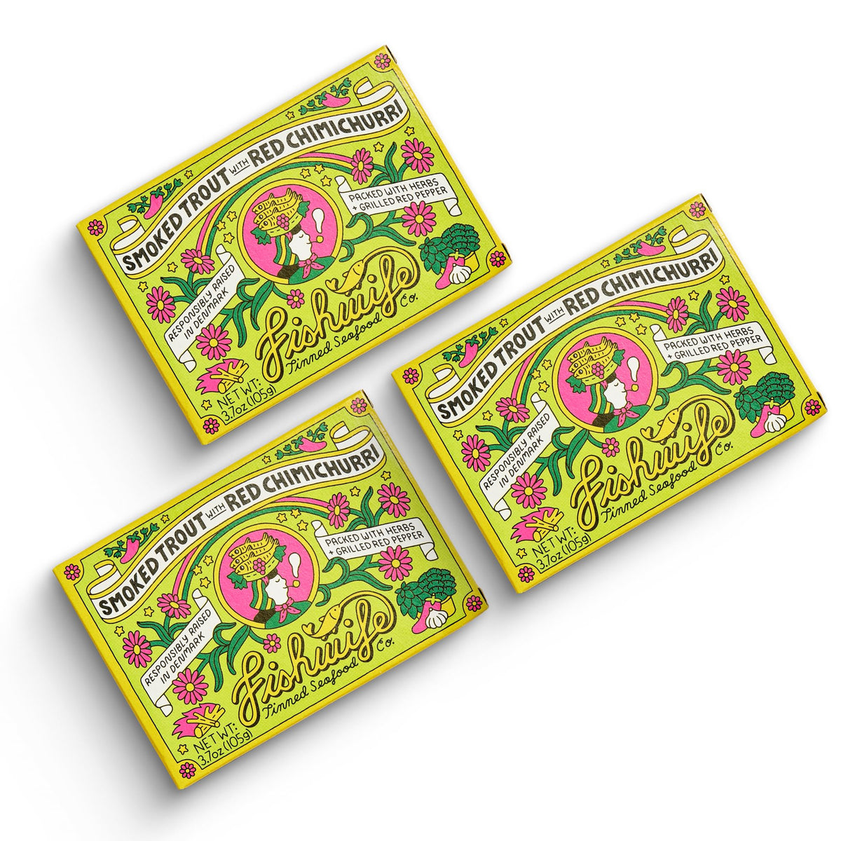 Fishwife Smoked Rainbow Trout with Red Chimichurri 3-Pack | ASC-Sustainable, Gluten Free