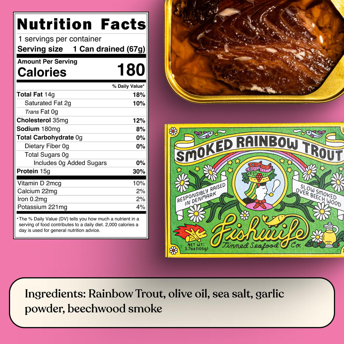 Fishwife Smoked Rainbow Trout 3-Pack | ASC-Certified, Gluten Free