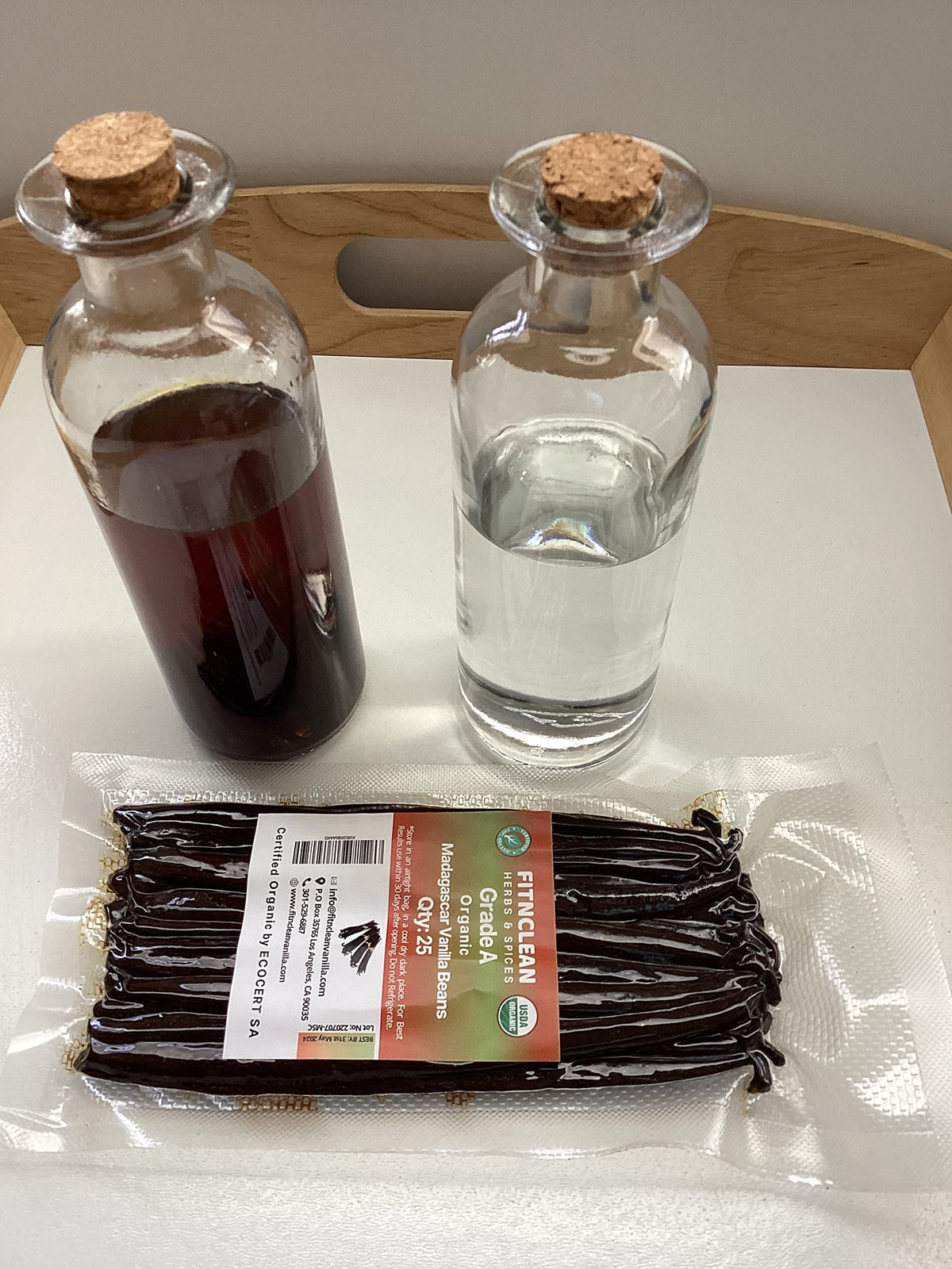 FITNCLEAN VANILLA: 25 Organic Madagascar Vanilla Beans Grade A – USDA Organic Bourbon Vanilla for Extract & Baking