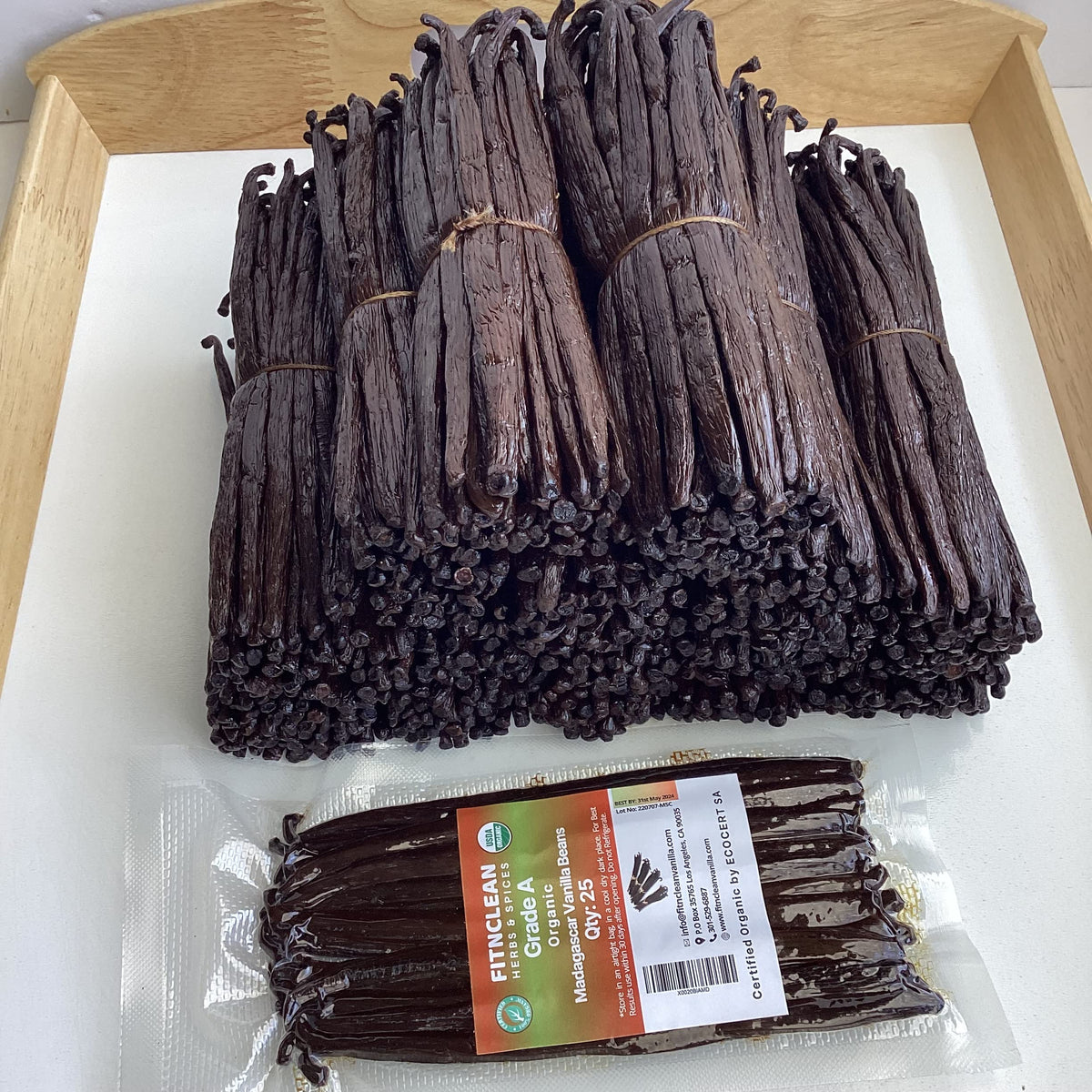 FITNCLEAN VANILLA: 25 Organic Madagascar Vanilla Beans Grade A – USDA Organic Bourbon Vanilla for Extract & Baking