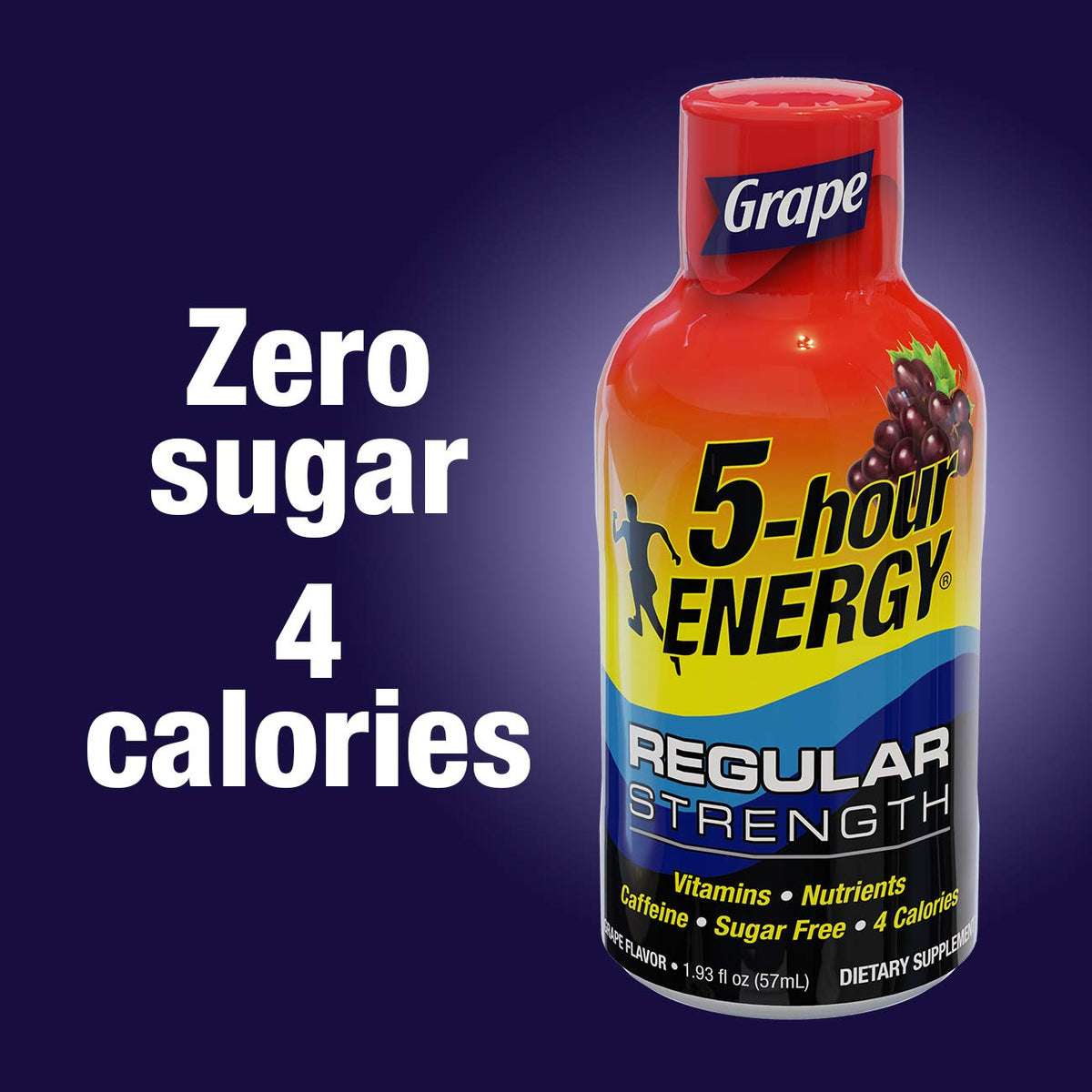 5-hour ENERGY Shot Berry Regular Strength – 1.93 oz, 48 Pack | Zero Sugar, Low Calorie Energy