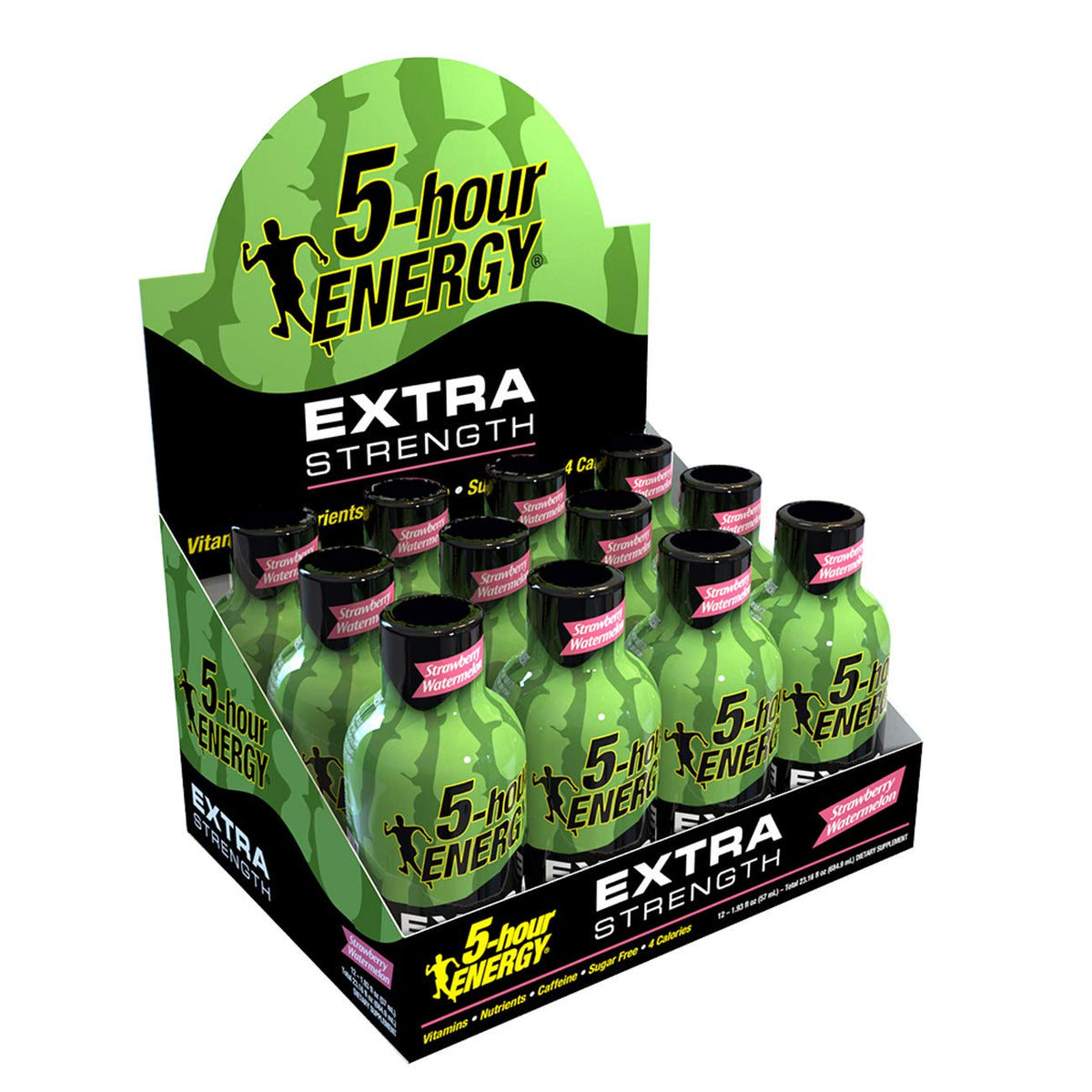 5-hour ENERGY Shot Extra Strength Strawberry Watermelon – 1.93 oz, 12 Pack
