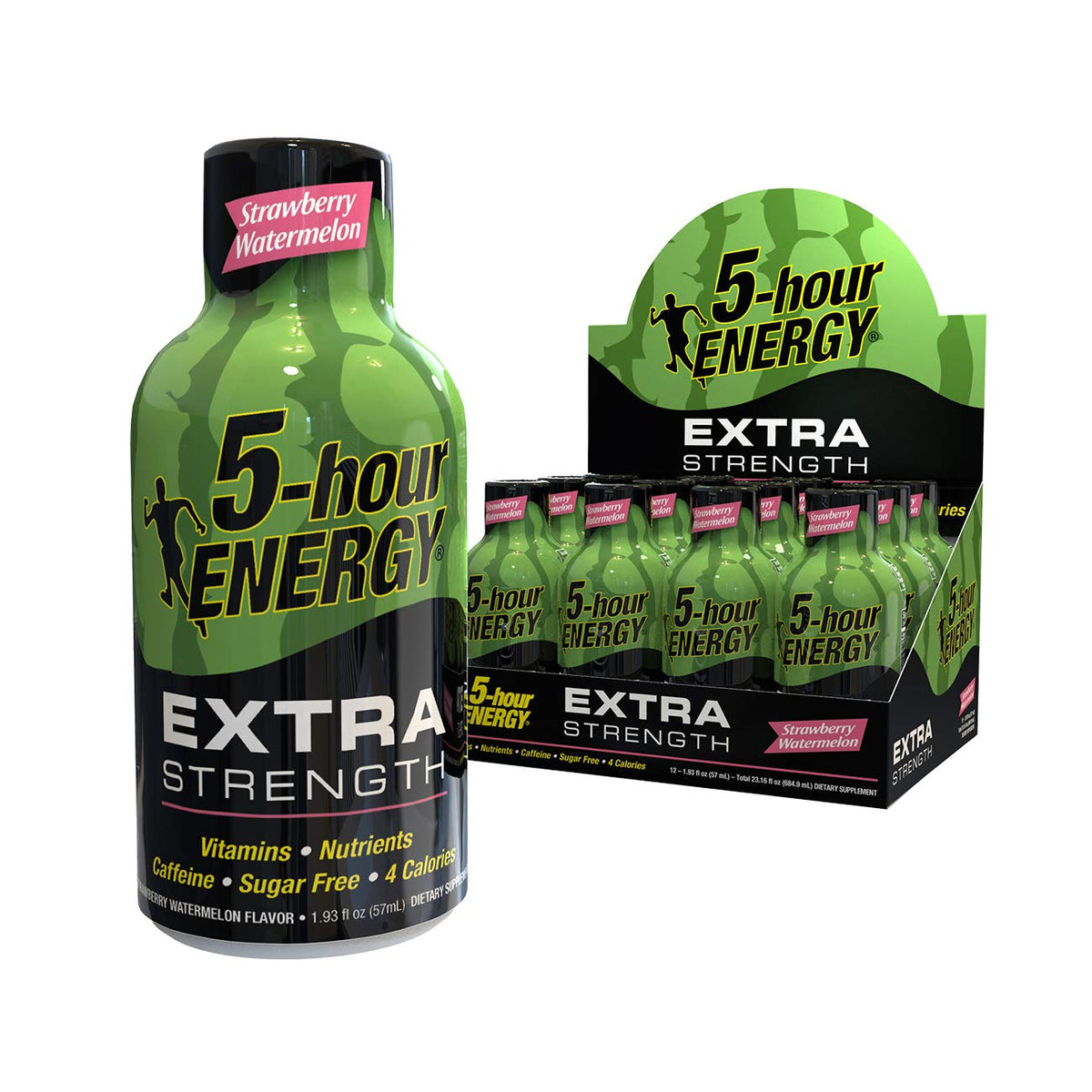 5-hour ENERGY Shot Extra Strength Strawberry Watermelon – 1.93 oz, 12 Pack