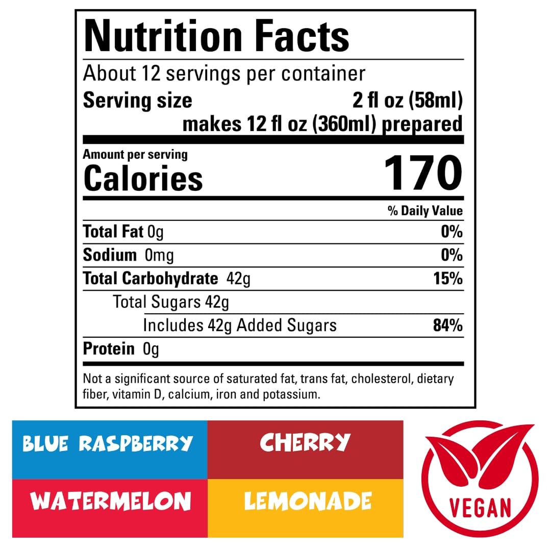 Fizz Creations ICEE 4 Pack Slushie Syrups — Watermelon, Lemonade, Blue Raspberry & Cherry