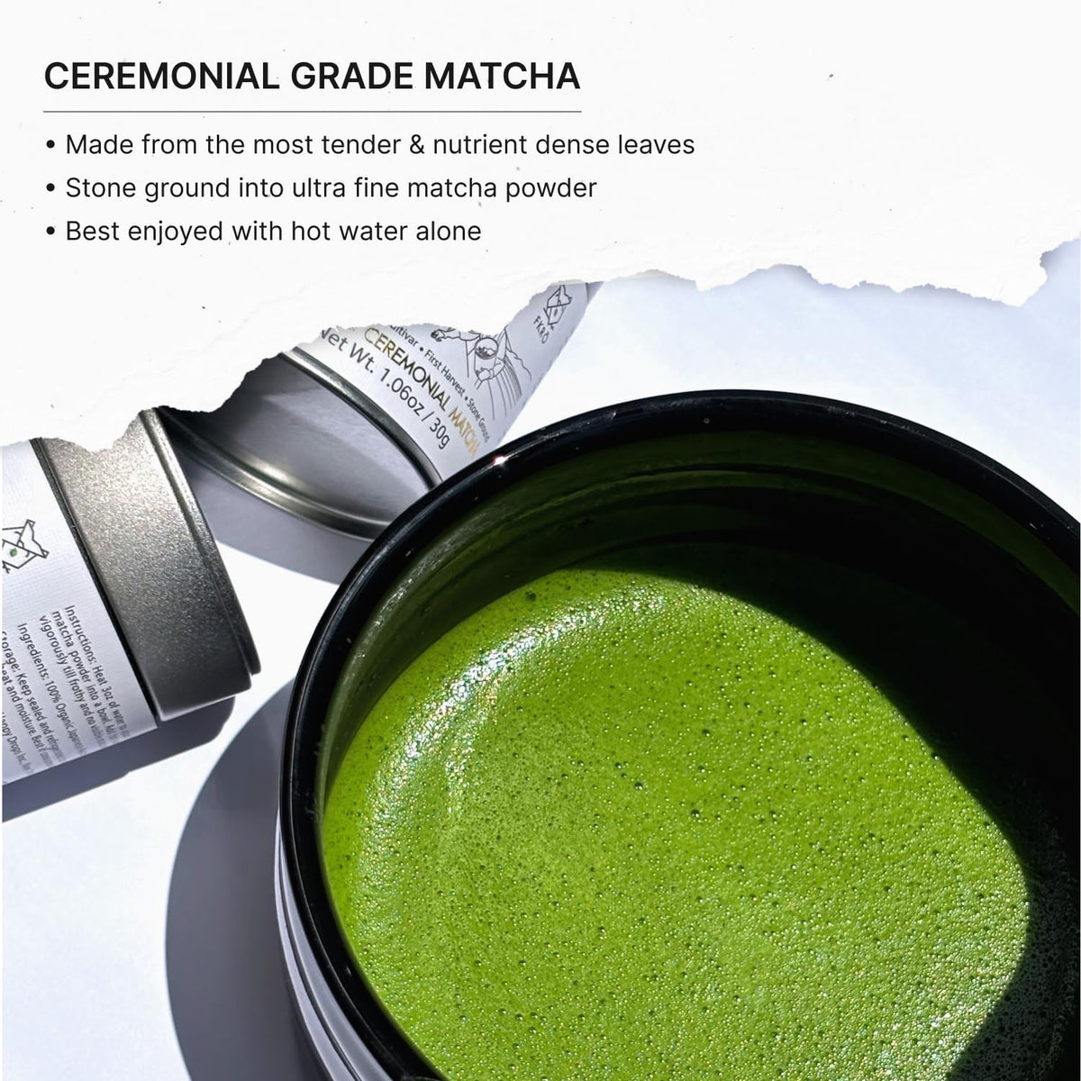 FKRO Organic Ceremonial Grade Matcha — Saemidori, 1st Harvest, Single Origin | Fresh Monthly 30g Tin
