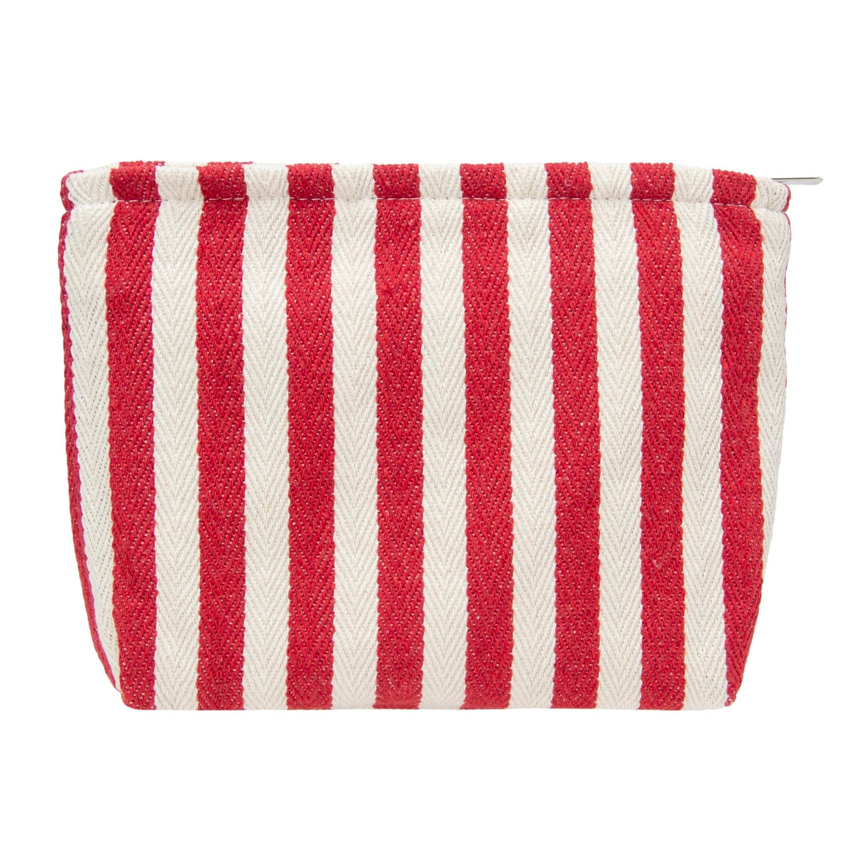 Flat Makeup Bag for Women,Zipper Cosmetic Pouch for Purse,Stripe Red