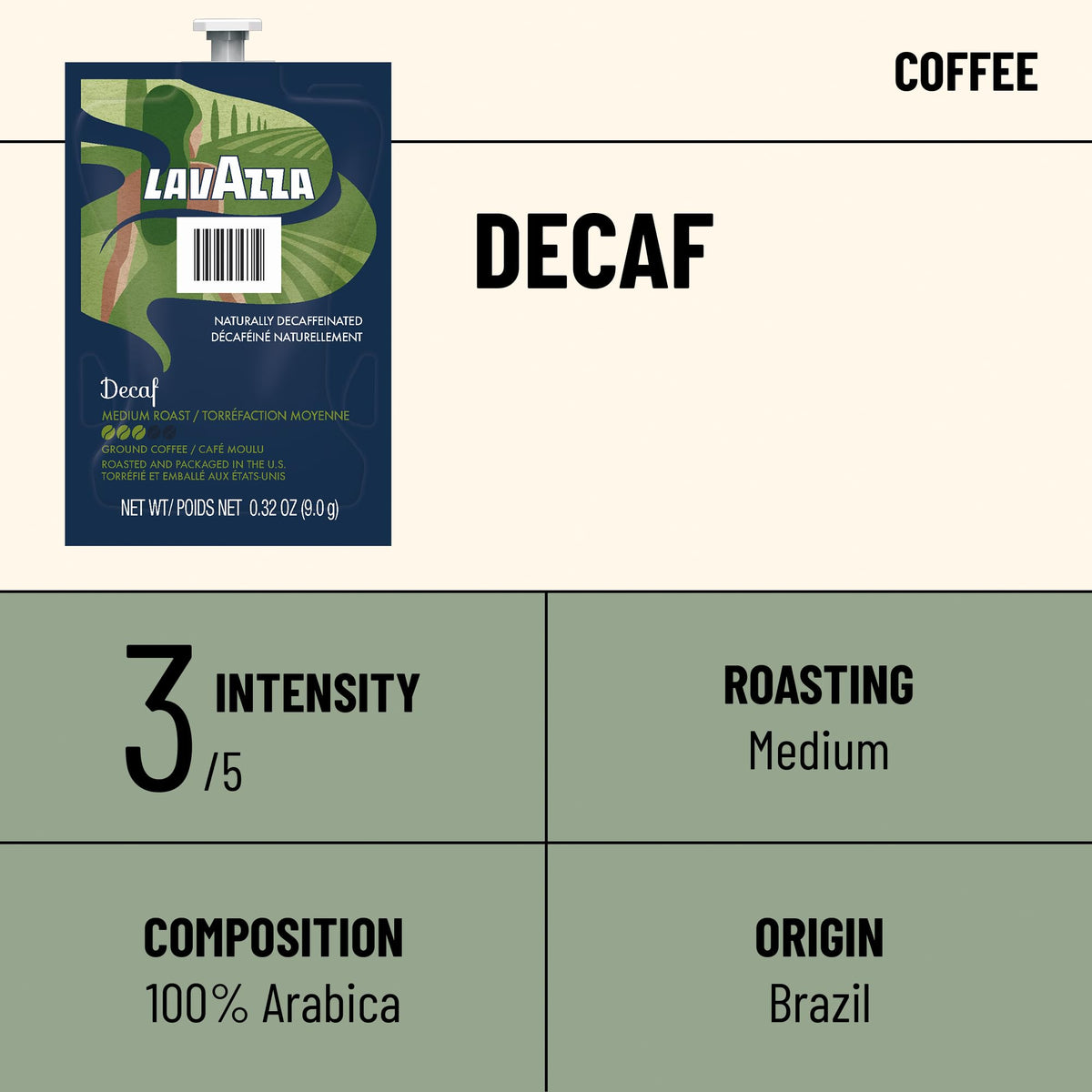 Flavia Lavazza Decaf Freshpacks for Flavia Brewers – Medium Roast, Case of 76
