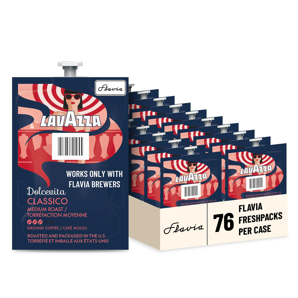 Flavia Lavazza Dolcevita Classico Freshpacks – 76-Count, Medium Roast for Flavia Brewers