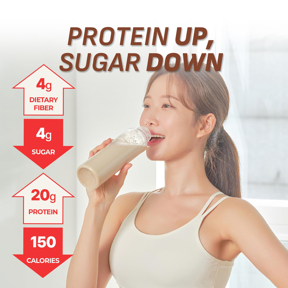 FLIMEAL Decaf Coffee Protein Shake Dolce Latte with Crunchy Protein Balls — 20g Protein, Low Sugar, Keto-Friendly, 7 Servings