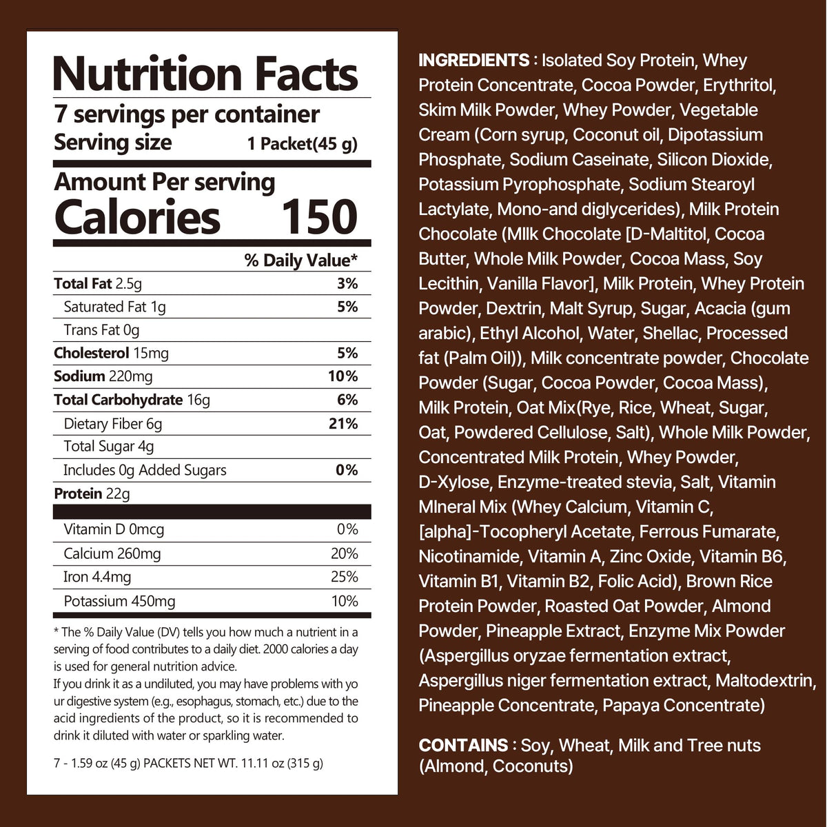 Flimeal Chocolate Protein Shake with Crunchy Balls — 22g Protein, Low Sugar, Keto-Friendly, 7 Packs (1.59 oz each)
