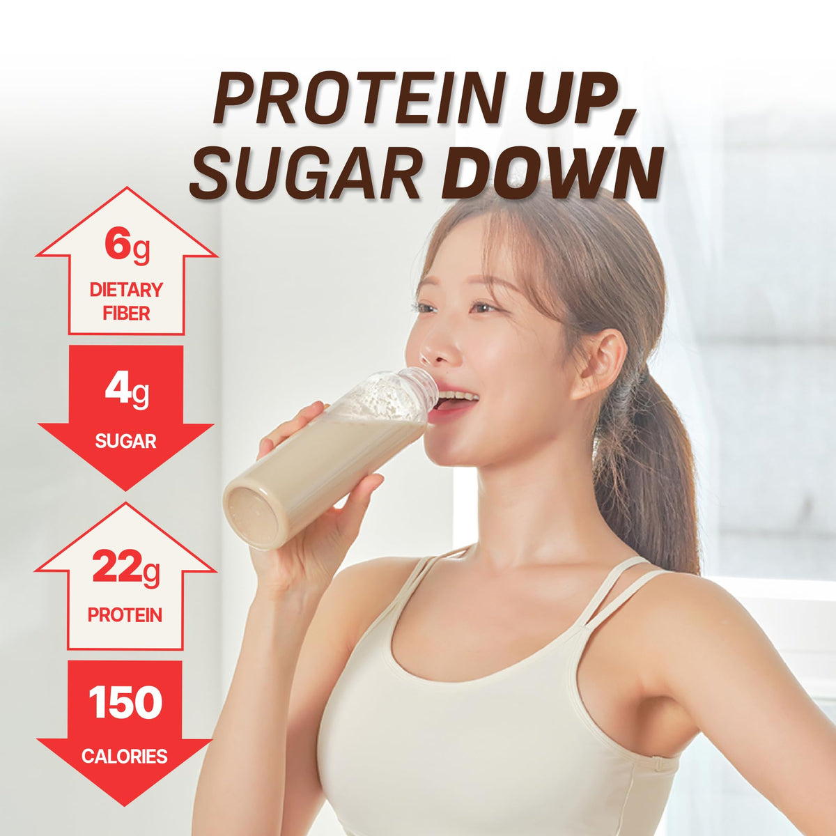 Flimeal Chocolate Protein Shake with Crunchy Balls — 22g Protein, Low Sugar, Keto-Friendly, 7 Packs (1.59 oz each)