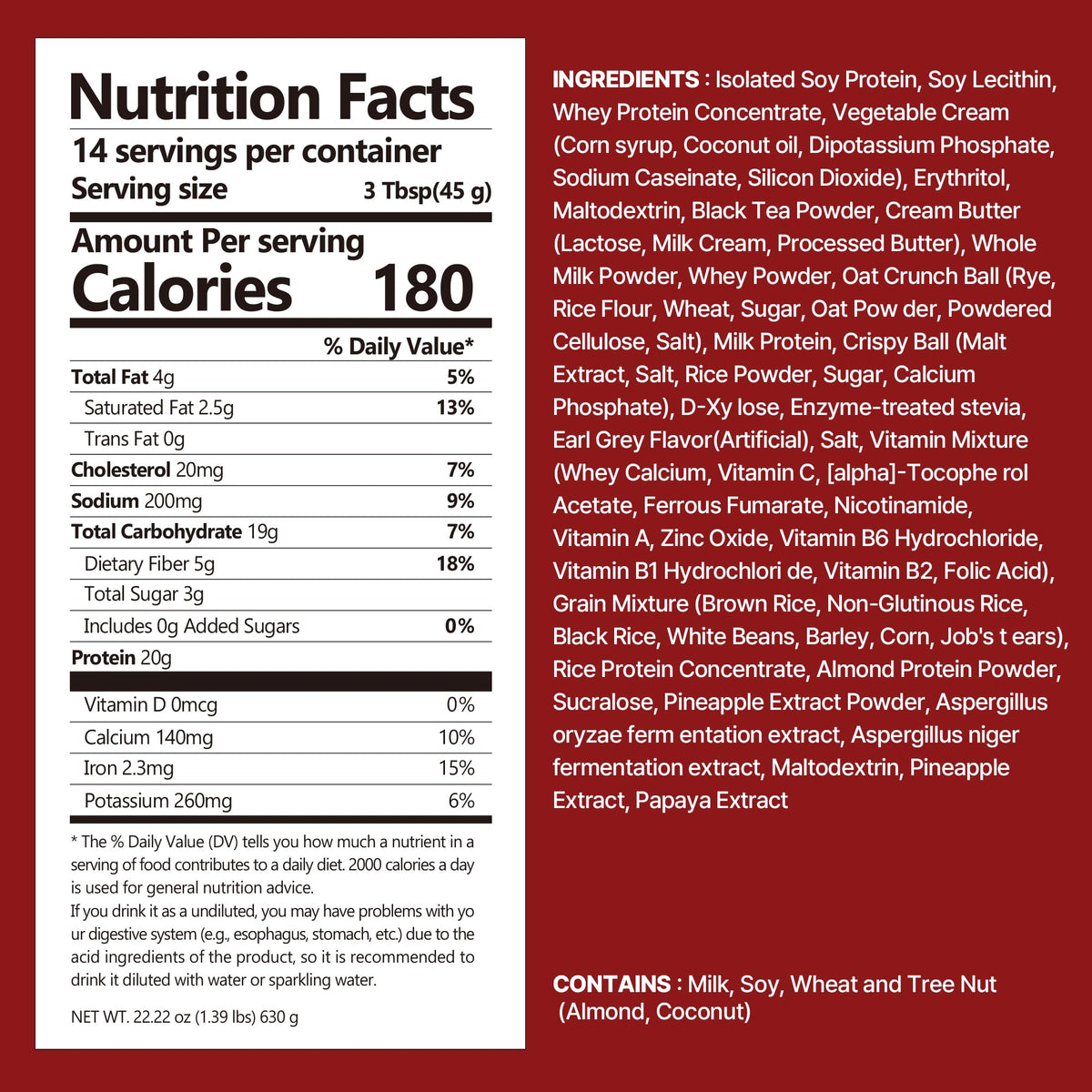 Flimeal Milk Tea Protein Shake with Crunchy Protein Balls – 20g Protein, Low Sugar, Keto-Friendly, 22.22 oz