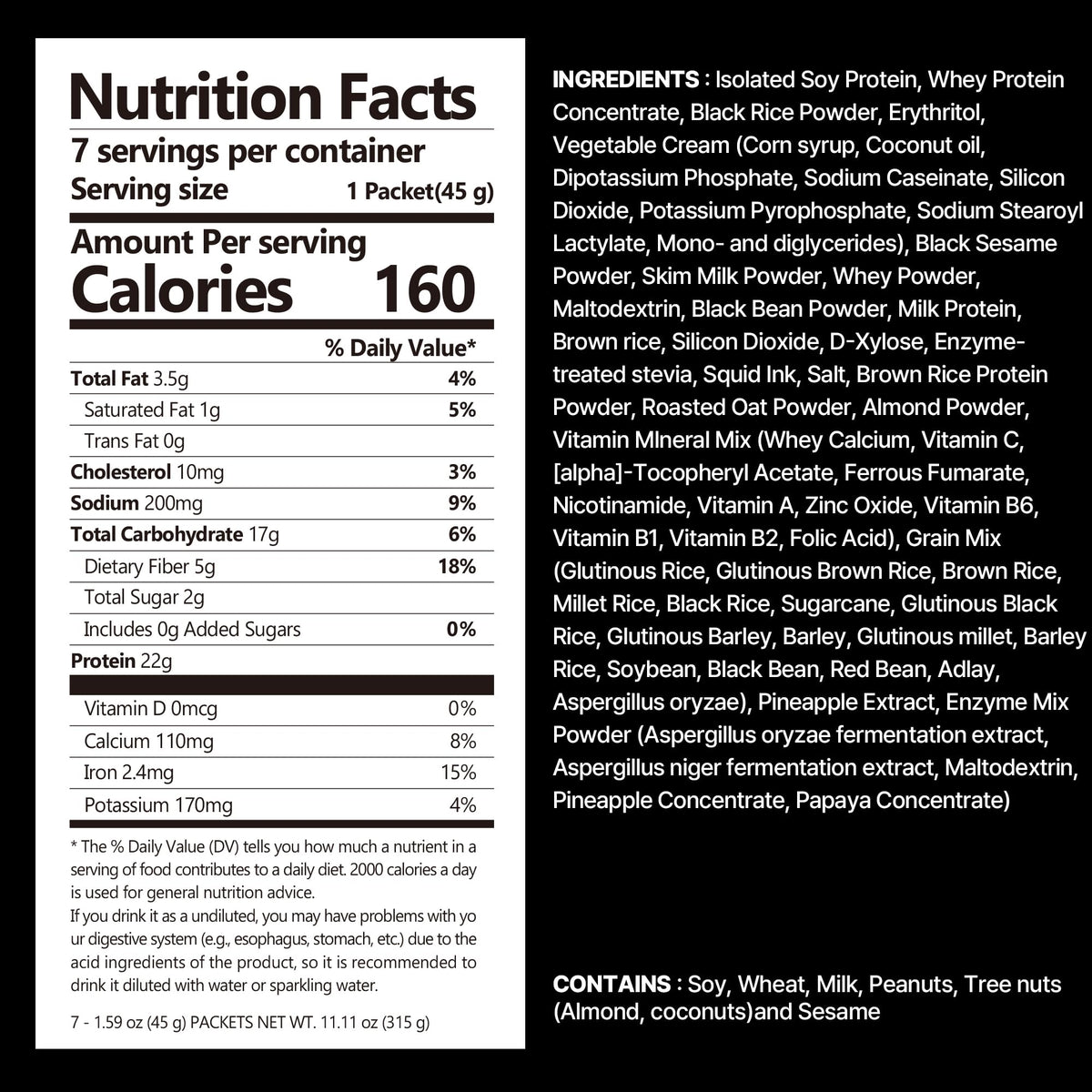 Flimeal Black Sesame Protein Shake with Crunchy Balls – 22g Protein, Low Sugar, Keto – 7 Pack