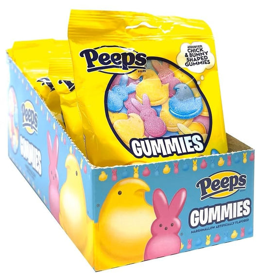 Flix Candy Easter Peeps Gummies – 12 Pack, Chick & Bunny Marshmallow Flavored Candy, 3.75 oz Bags