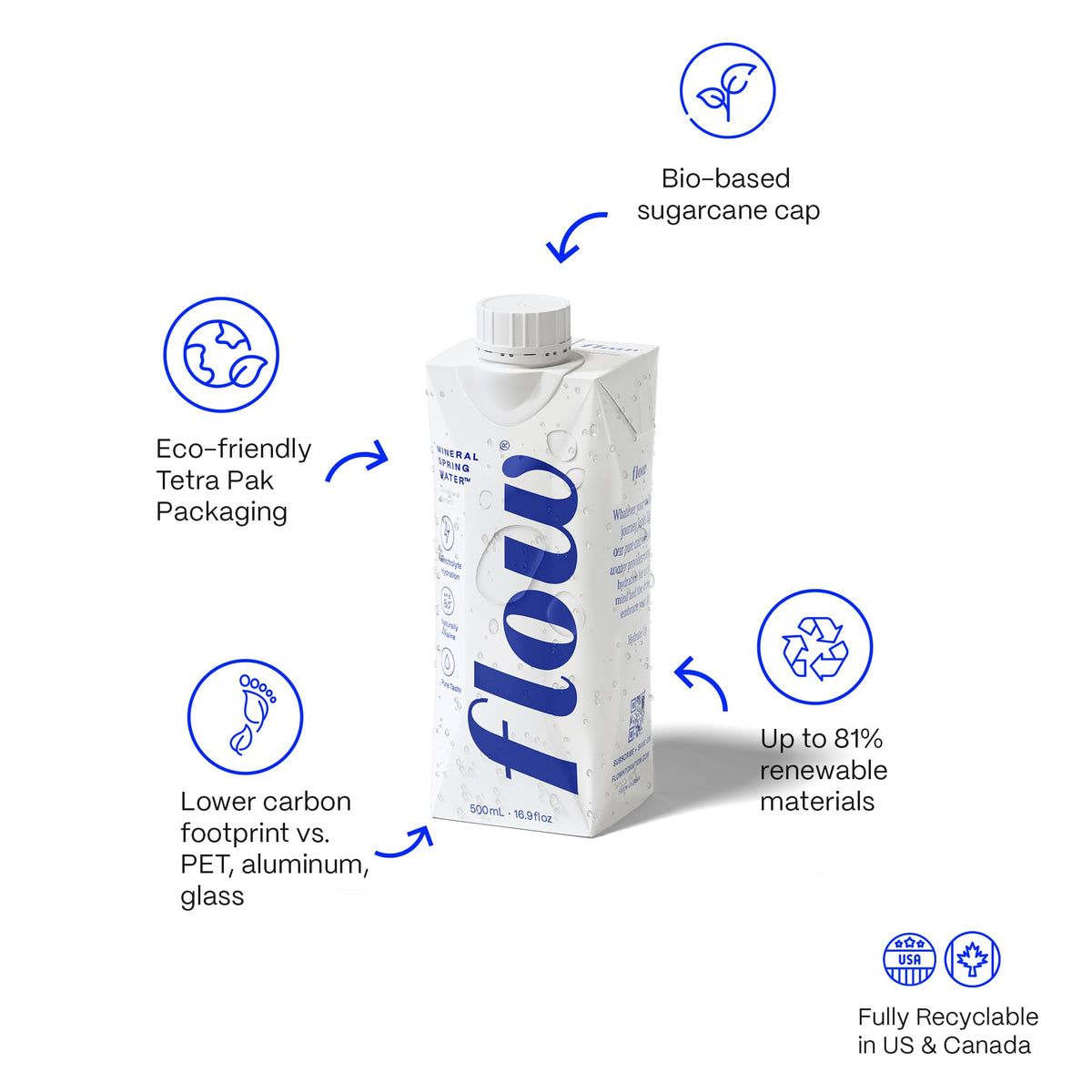 Flow Alkaline Spring Water – Naturally Alkaline with Electrolytes, Eco-Friendly 12-Pack (16.9 oz)