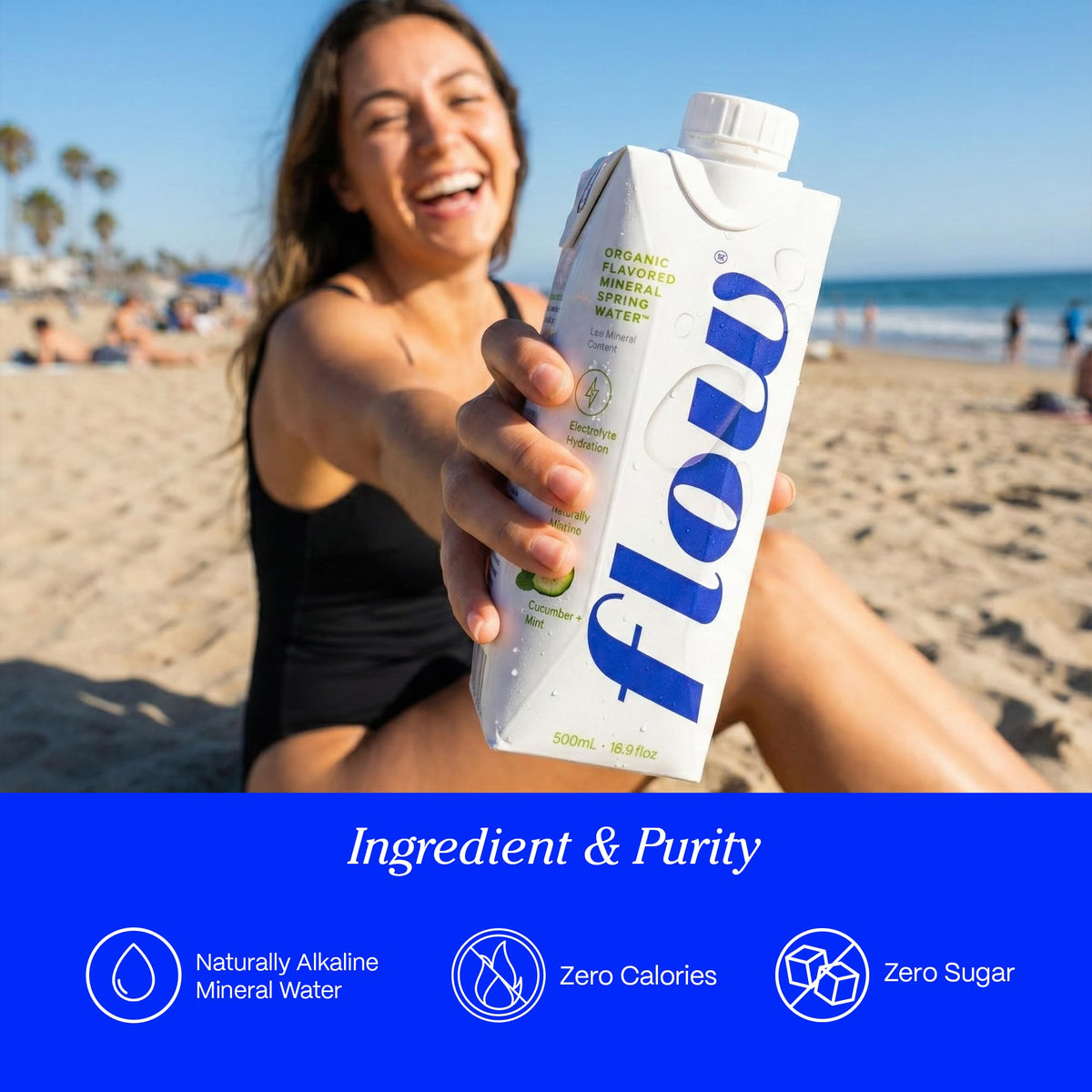Flow Alkaline Spring Water – Cucumber & Mint, 12-Pack (16.9 fl oz) | Electrolytes, Minerals & Eco-Friendly Packaging