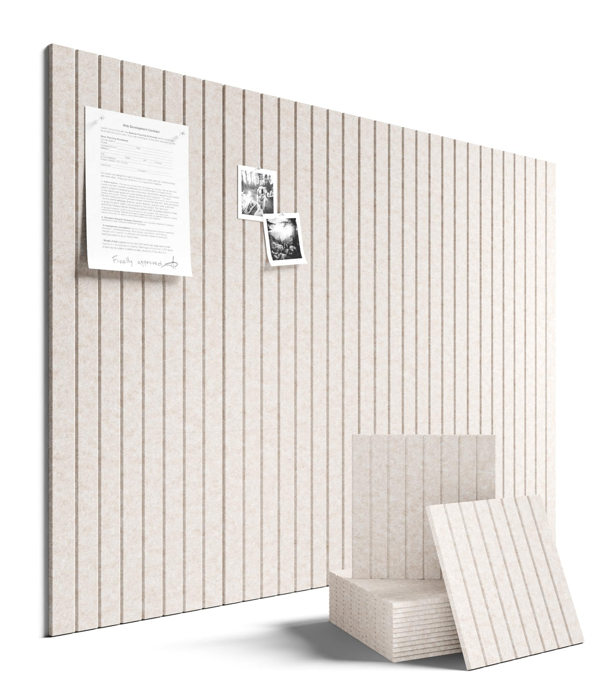 Fluxynara 48" x 36" Large Felt Bulletin Board, Oatmeal