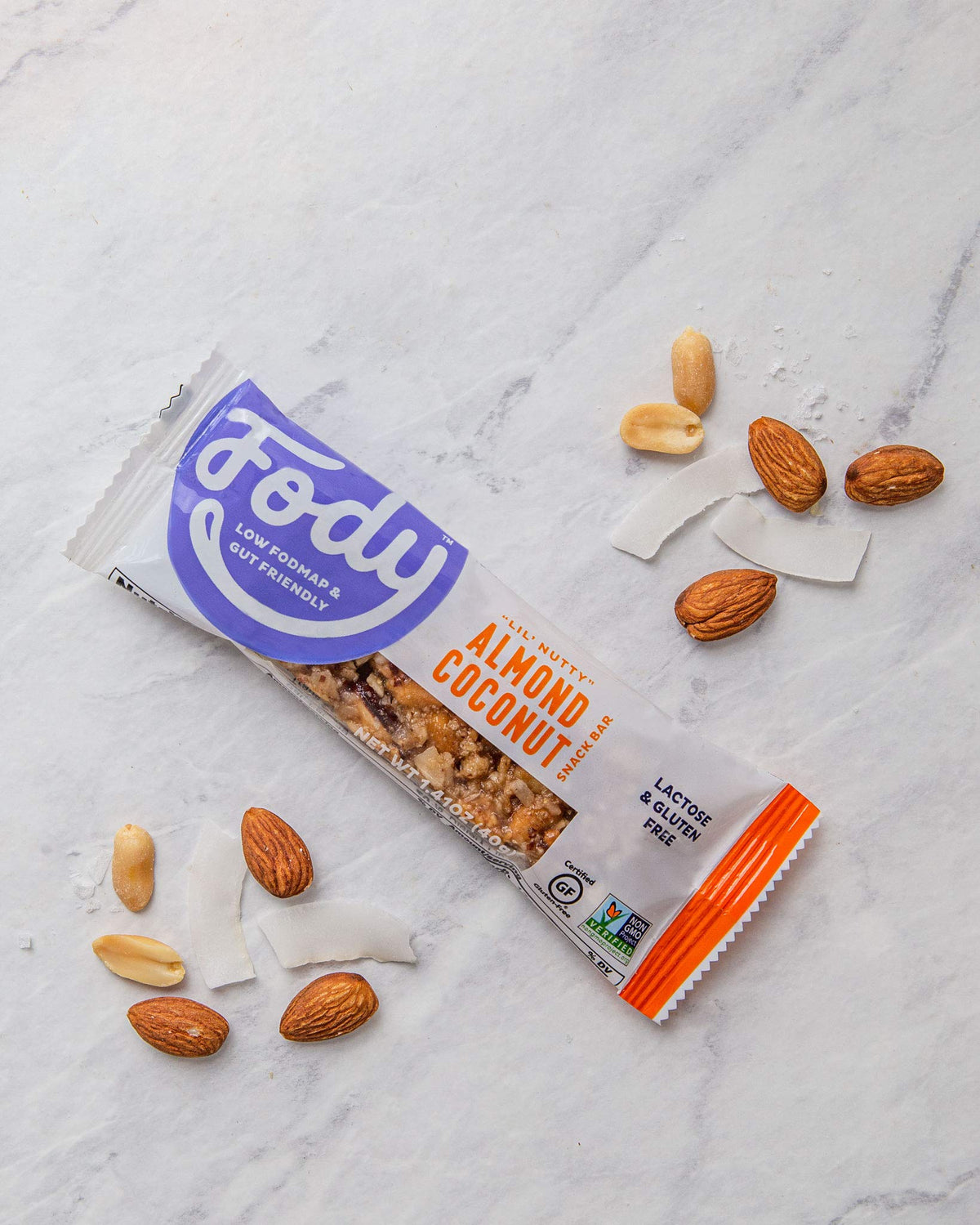 Fody Foods Snack Bars, Almond Coconut – 12 Pack, 6g Protein, Low FODMAP, IBS-Friendly, Vegan
