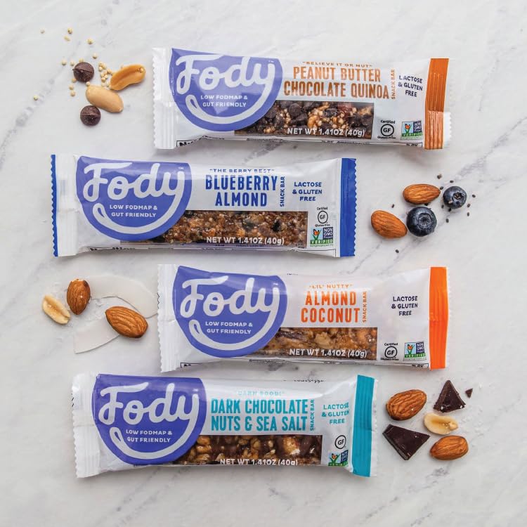 Fody Foods Snack Bars, Almond Coconut – 12 Pack, 6g Protein, Low FODMAP, IBS-Friendly, Vegan