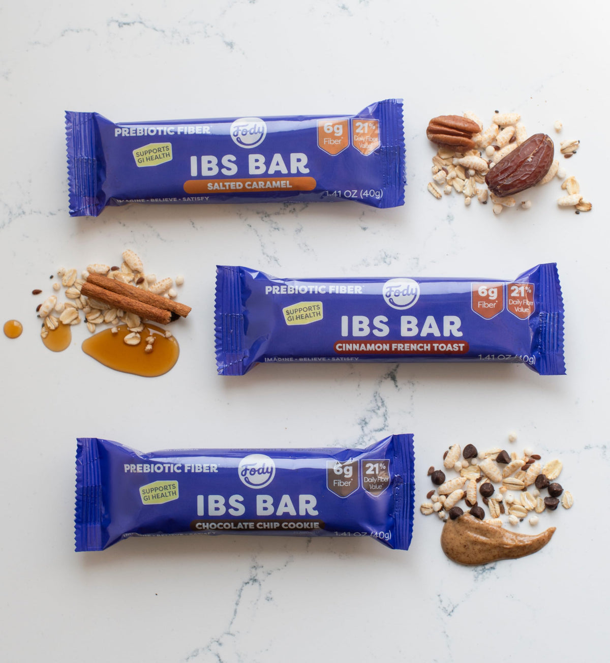 Fody Cinnamon French Toast IBS Snack Bars — 12 Pack, Low FODMAP, Lactose Free, Gluten Free