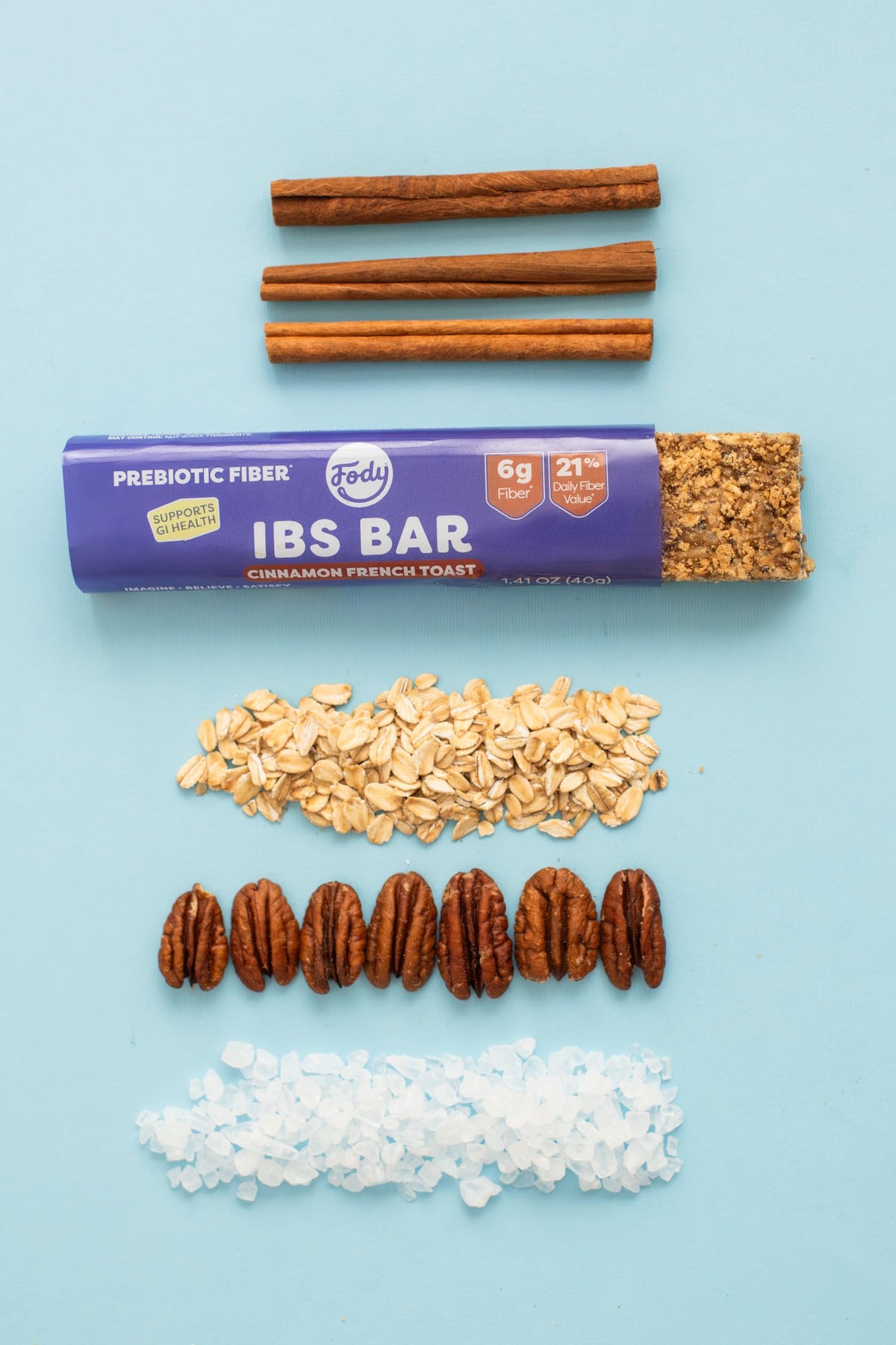 Fody Cinnamon French Toast IBS Snack Bars — 12 Pack, Low FODMAP, Lactose Free, Gluten Free