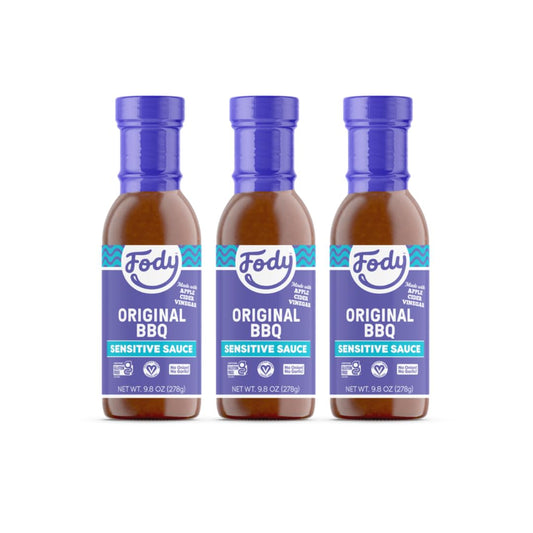 Fody Vegan BBQ Sauce - Low FODMAP Certified, Onion-Free, Gluten & Lactose Free - 3x12oz