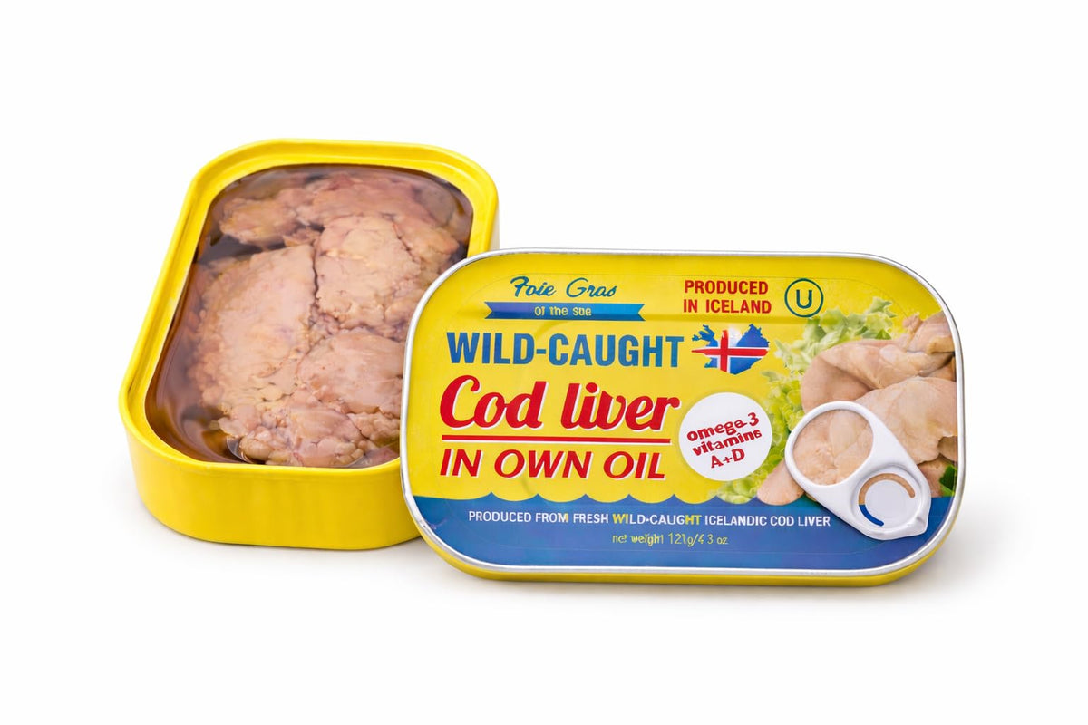 Foie Gras of the Sea Icelandic Cod Liver – Wild-C caught, Canned in Own Oil, 4.3 oz (Pack of 12) – Kosher