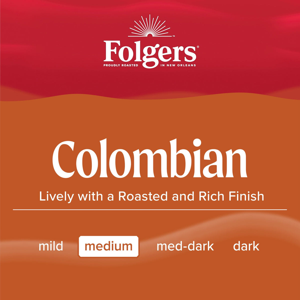 Folgers Colombian Coffee K-Cup Pods – Medium Roast, 60 Pods (6 Boxes)